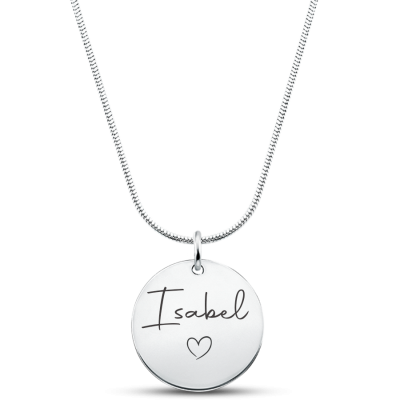 Personalised Circle Necklace With Luxury Chain Personalised Circle Necklace With Luxury Chain