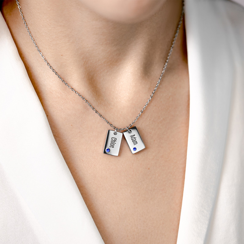 Personalised Name Necklace with Crystals Personalised Name Necklace with Crystals
