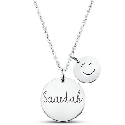 Personalised Crescent and Star Necklace