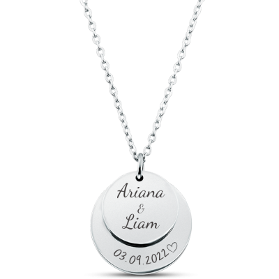Personalised Double Circles Necklace