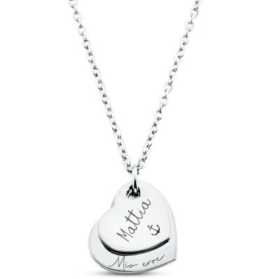Personalised Double Hearts Necklace Personalised Double Hearts Necklace