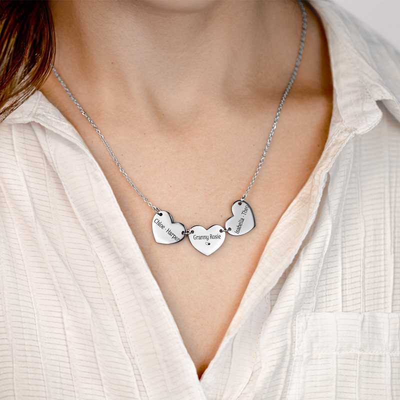 Name Hearts Necklace Name Hearts Necklace