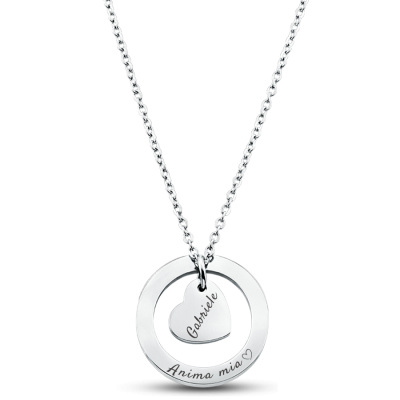 Personalised Dangle Heart Necklace